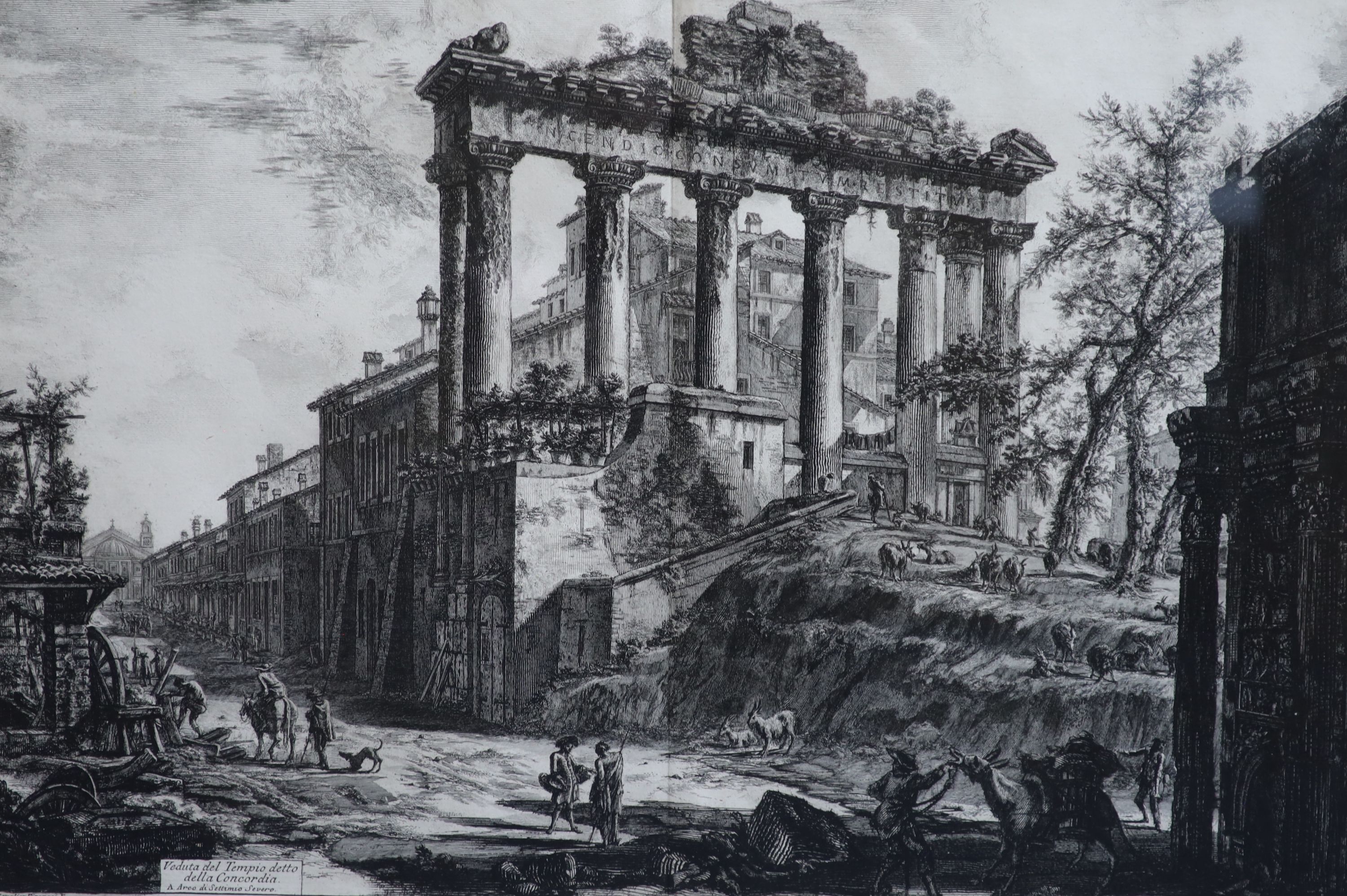 Giovanni Battista Piranesi (1720-1778), Verduta del Tempio Detto Della Concordia, etching, 46 x 69.5cm